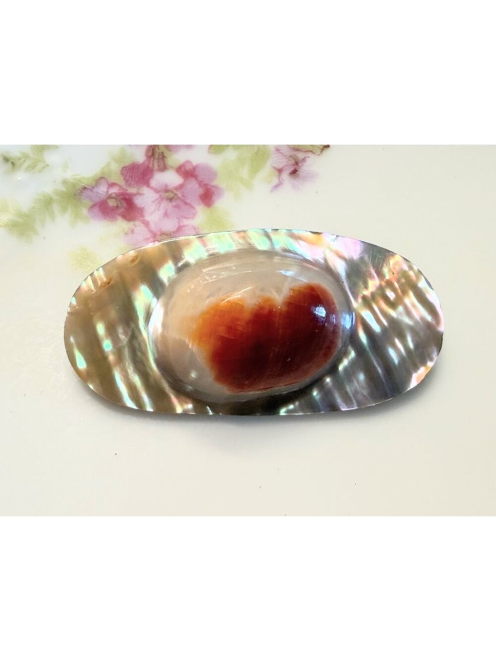 Vintage 1940s Abalone Shell Pearl Blister Brooch Pin